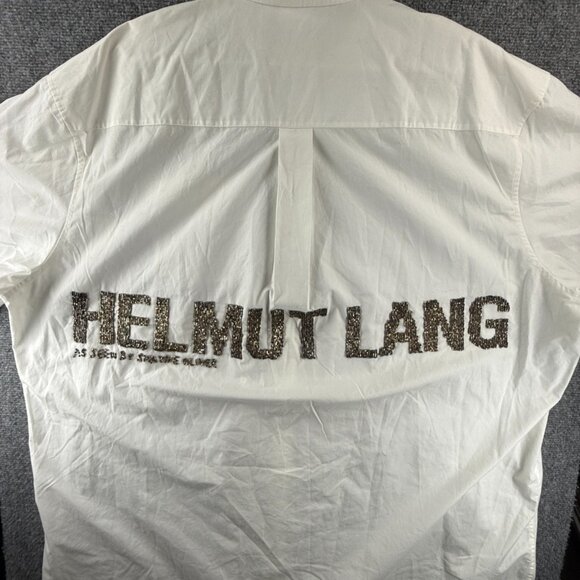 Helmut Lang Oversized M/L White Button Down Shirt 1986 1998 Cotton HLM30250 - Picture 1 of 16